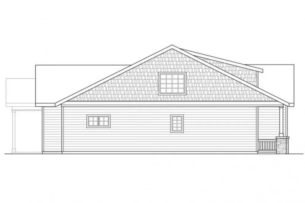 Left Elevation for House Plan #343671