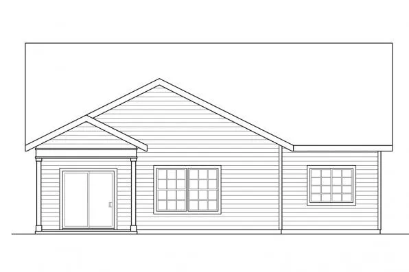 Rear Elevation for House Plan #343671