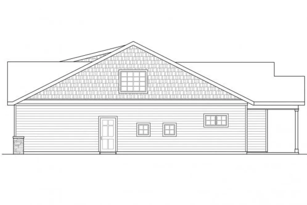 Right Elevation for House Plan #343671