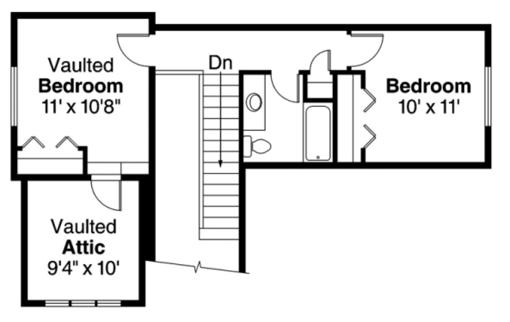 Second Floor Plan for House Plan #343671