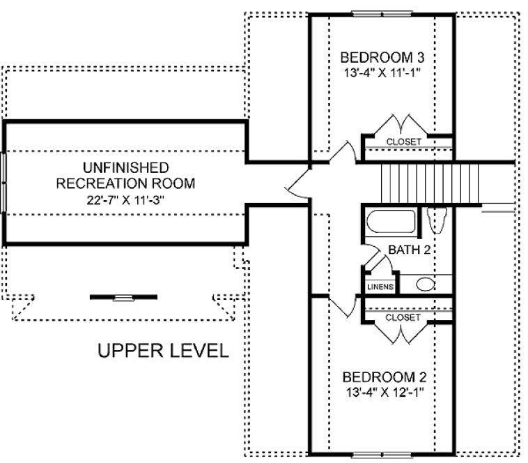 Second Floor Plan for House Plan #657941