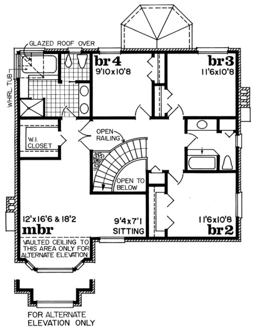 Second Floor Plan for House Plan #518652