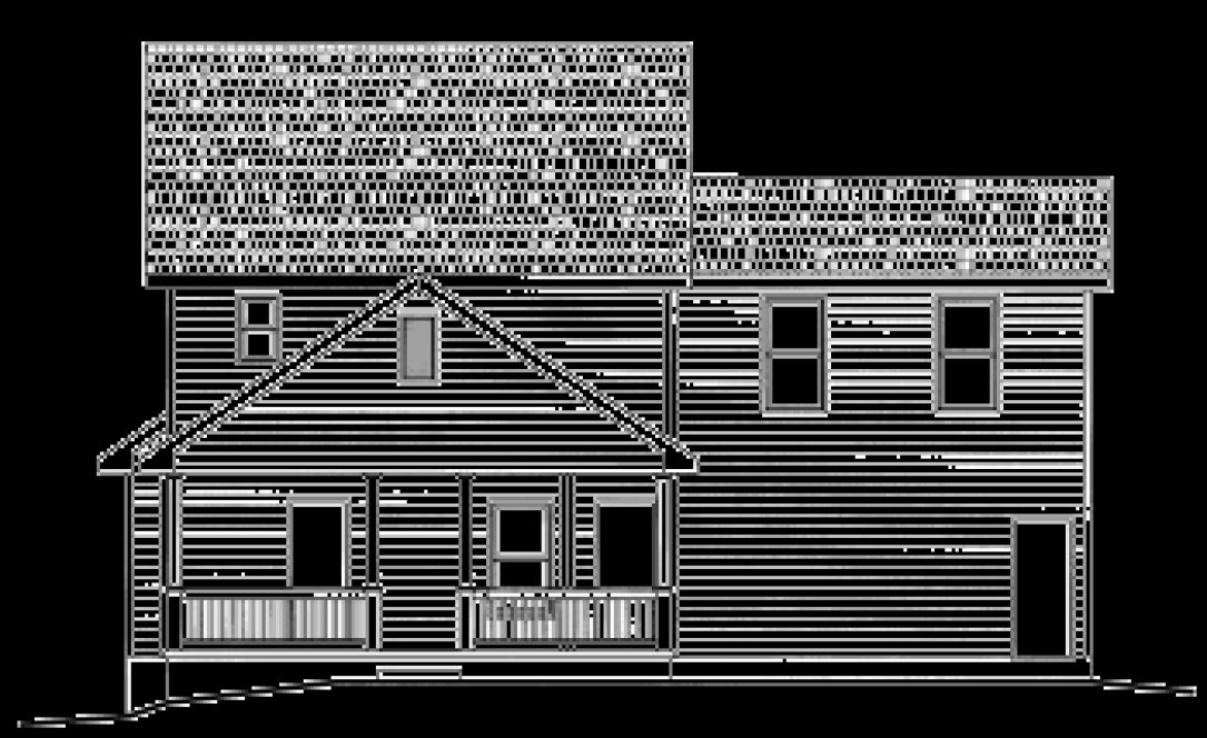 Rear Elevation for House Plan #154451