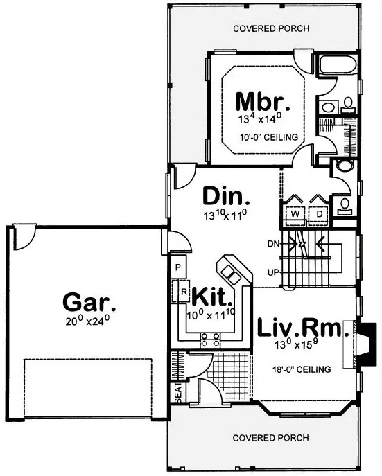 Main Floor Plan for House Plan #154451