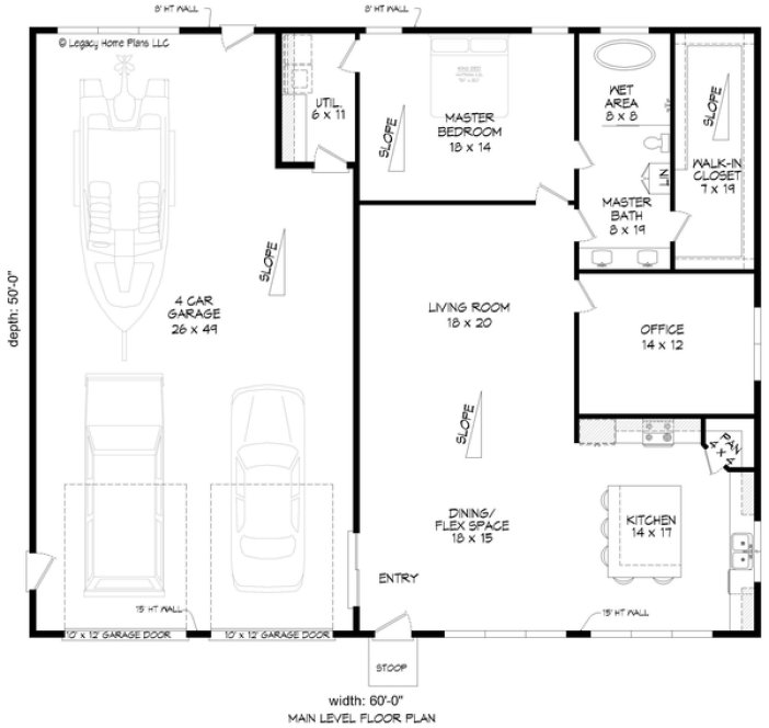 Main Floor Plan for House Plan #699471