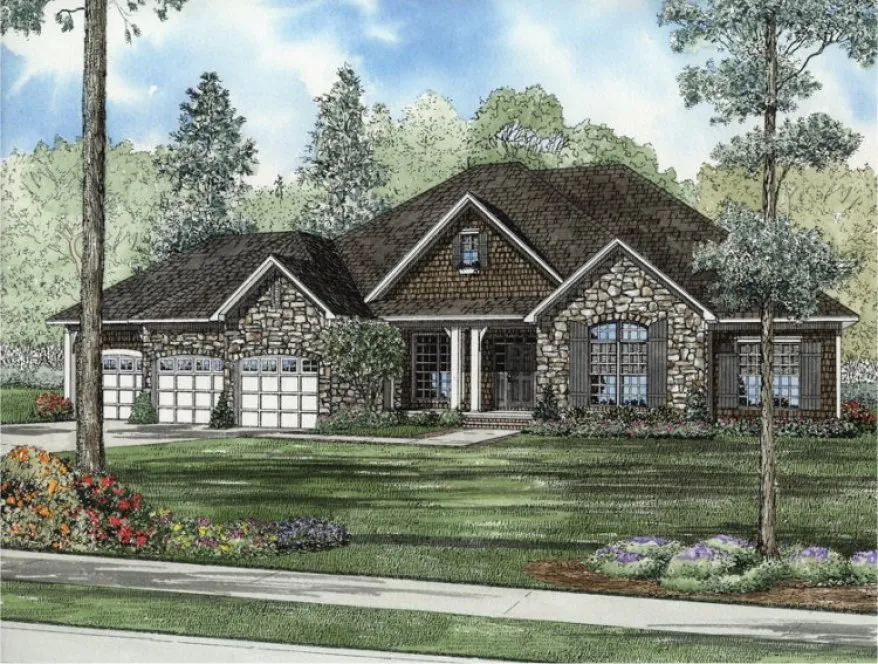 Full Rendering for House Plan #317092