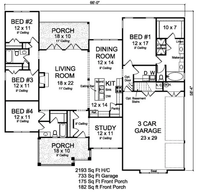 Main Floor Plan for House Plan #243912