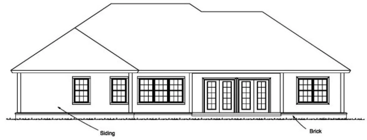 Rear Elevation for House Plan #244391