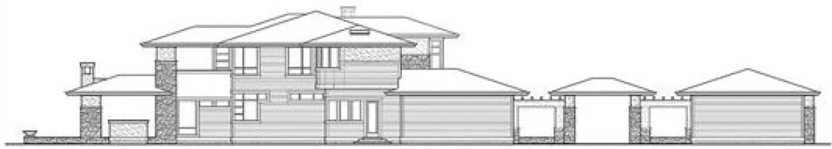 Left Elevation for House Plan #330574