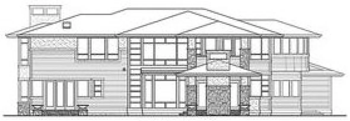 Rear Elevation for House Plan #330574