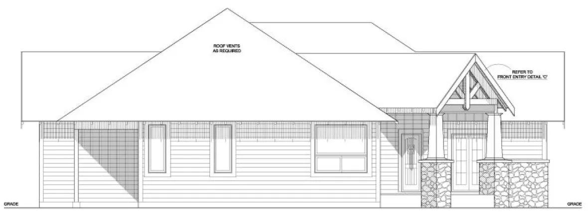 Left Elevation for House Plan #108090
