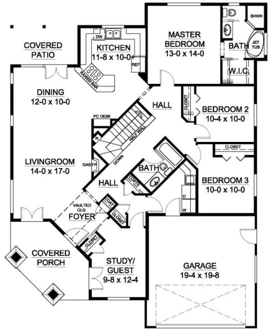 Main Floor Plan for House Plan #108090