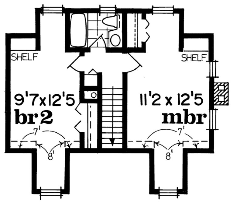 Second Floor Plan for House Plan #513421