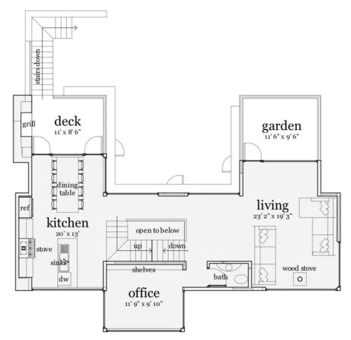 Second Floor Plan for House Plan #663291