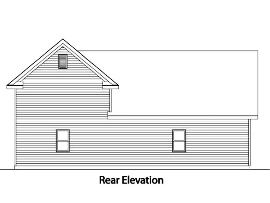 Rear Elevation for House Plan #419891