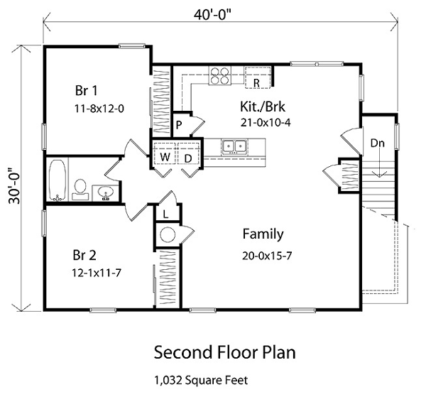 Second Floor Plan for House Plan #418402