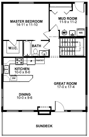Main Floor Plan for House Plan #195091