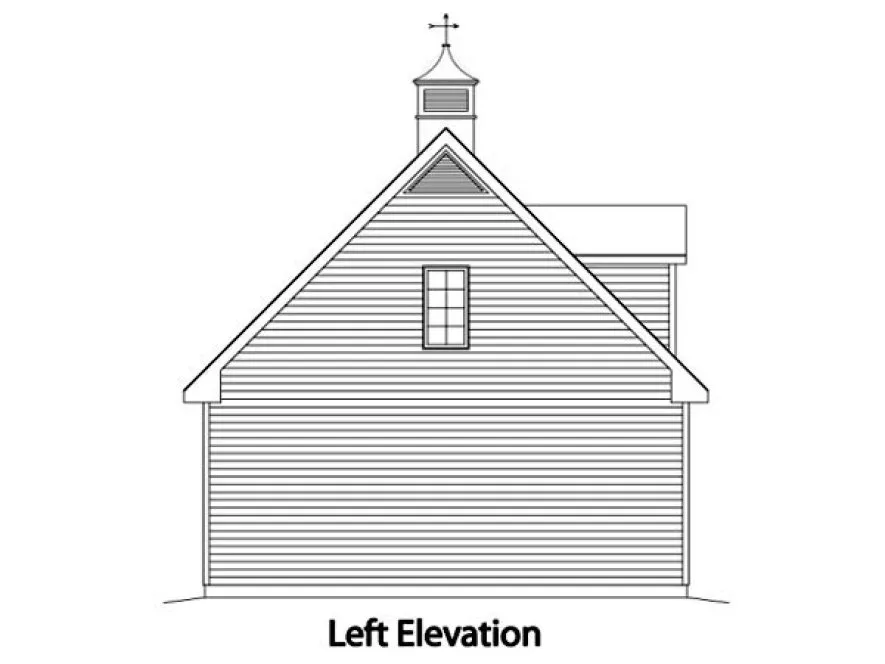 Left Elevation for House Plan #410801
