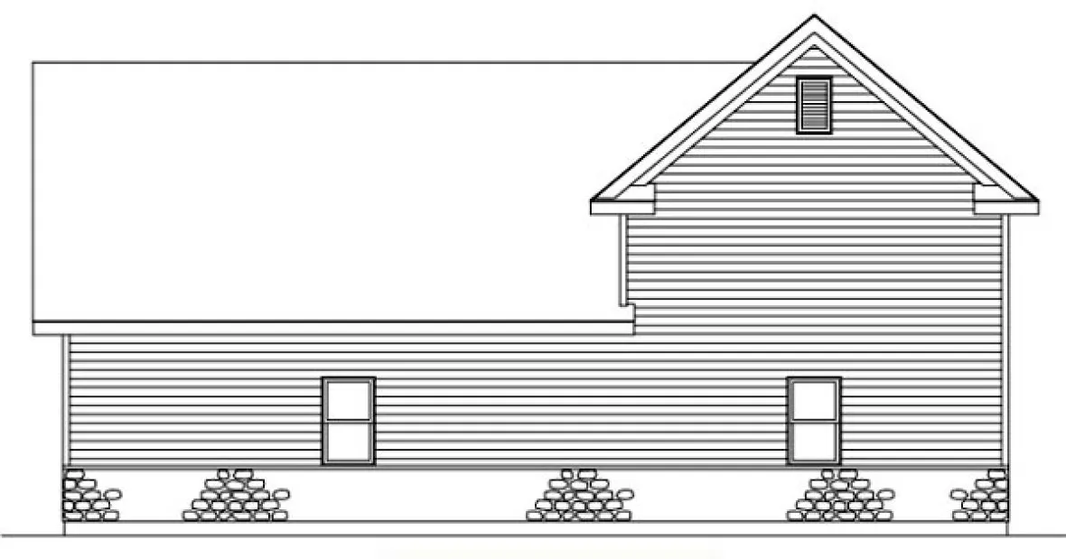 Rear Elevation for House Plan #410391