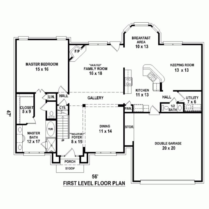Main Floor Plan for House Plan #495313