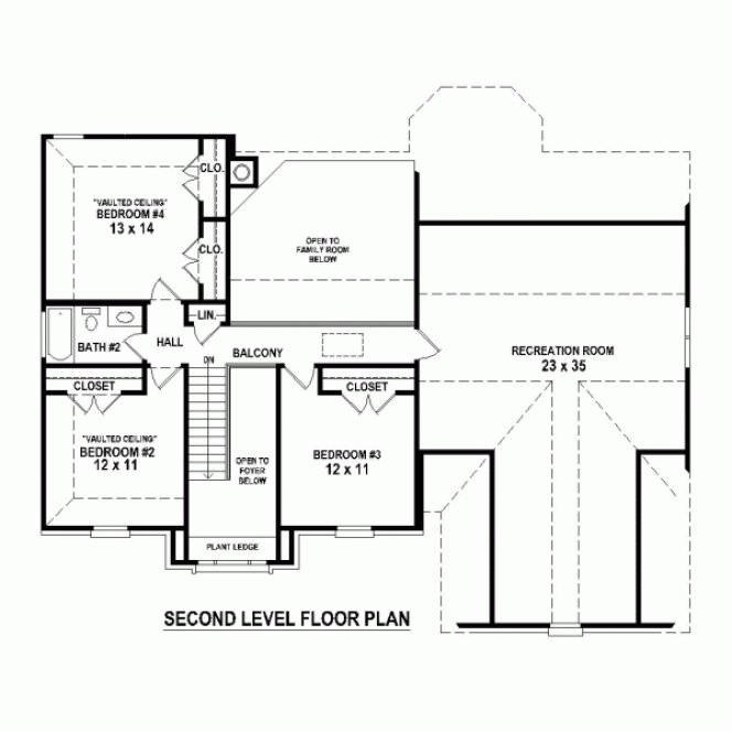 Second Floor Plan for House Plan #495313