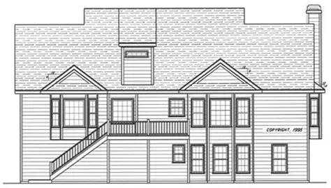 Rear Elevation for House Plan #128332