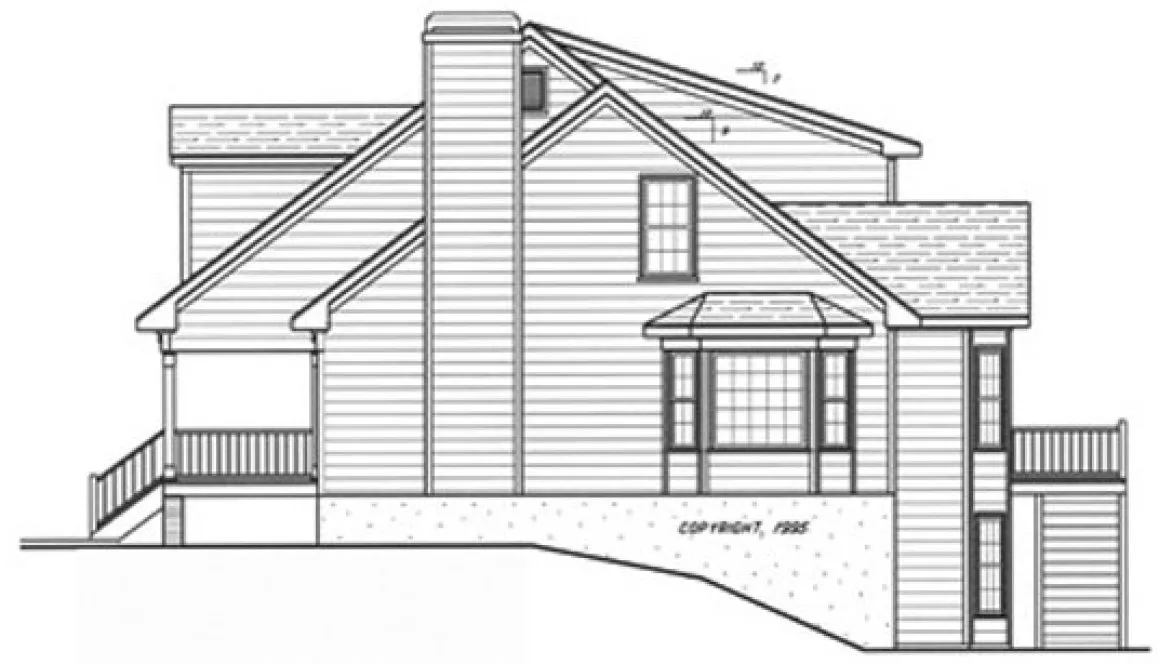 Right Elevation for House Plan #128332