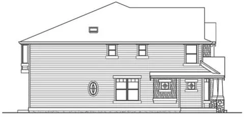 Left Elevation for House Plan #331513