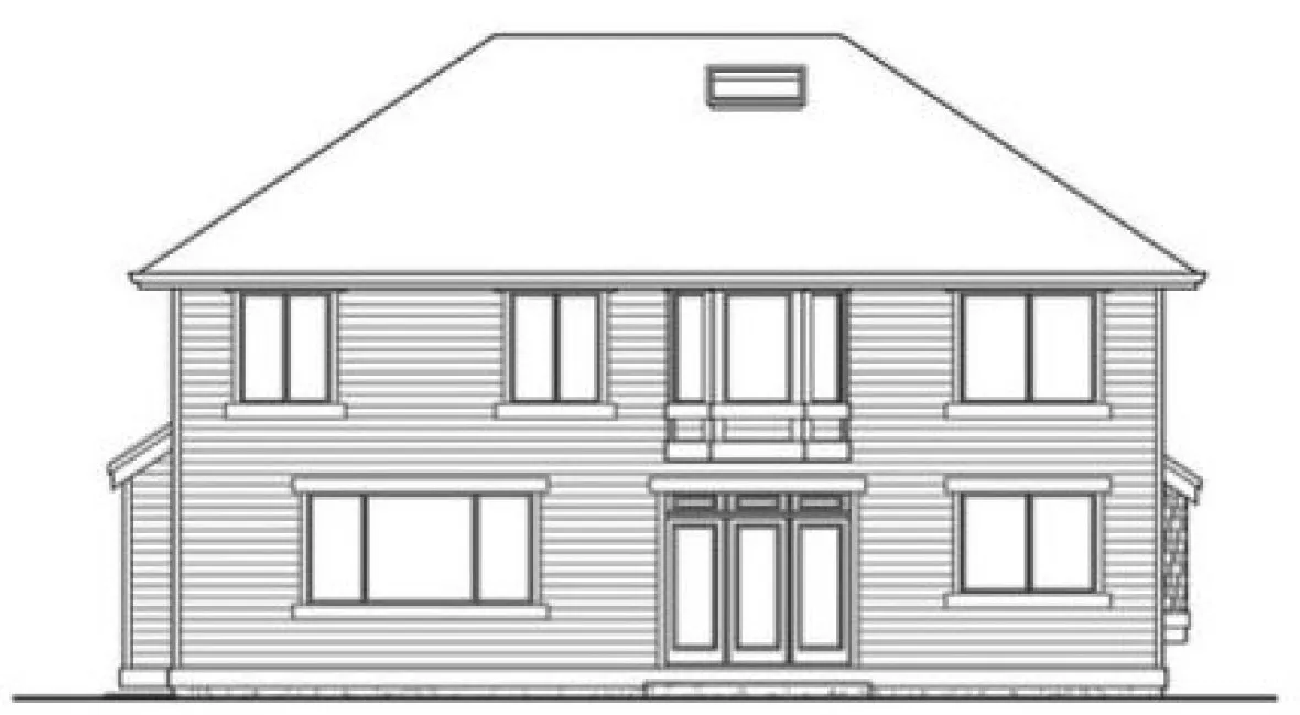 Rear Elevation for House Plan #331513
