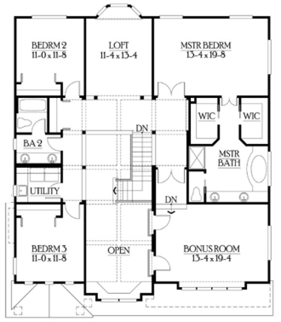 Second Floor Plan for House Plan #331513