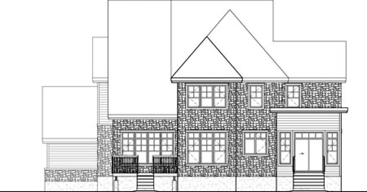 Rear Elevation for House Plan #171513