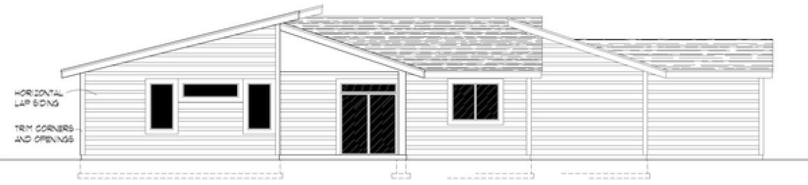 Rear Elevation for House Plan #800981