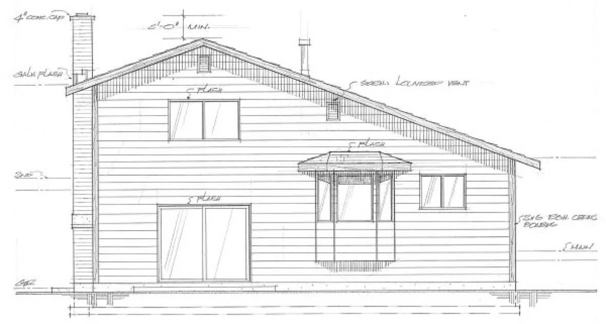 Rear Elevation for House Plan #200251