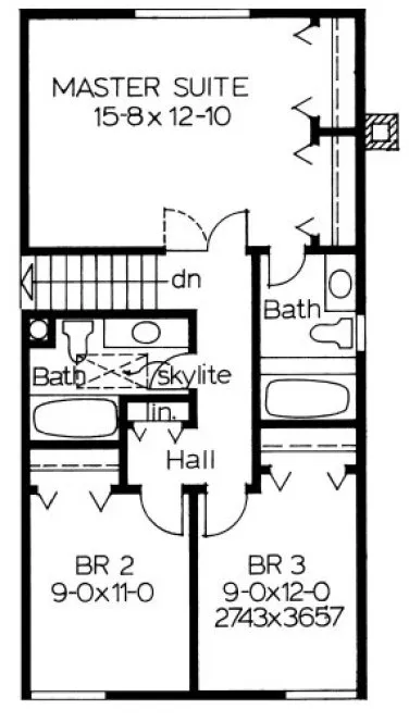 Second Floor Plan for House Plan #200251