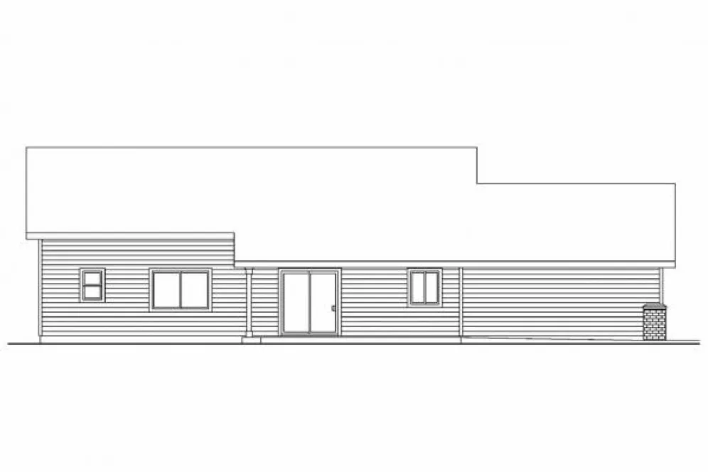 Rear Elevation for House Plan #345263
