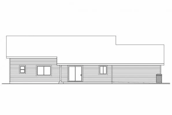 Rear Elevation for House Plan #345263