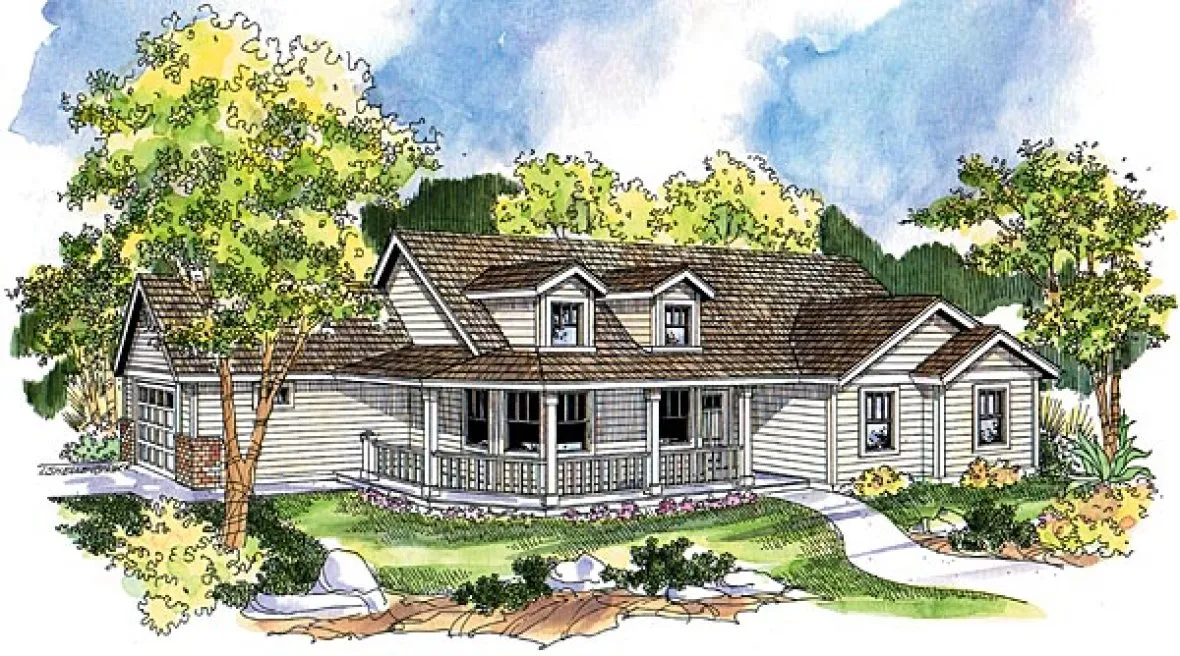 Full Rendering for House Plan #345263