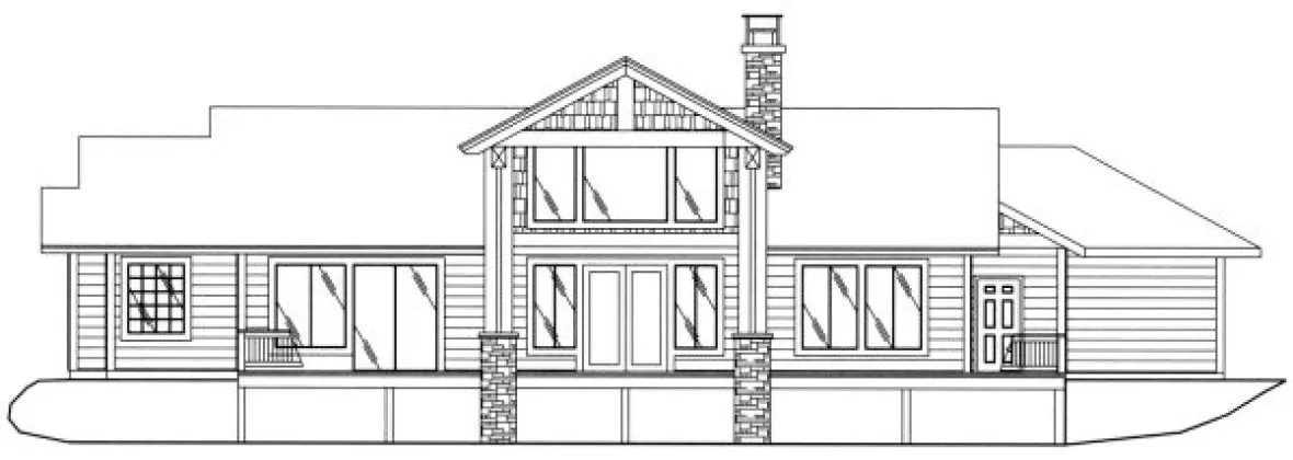 Rear Elevation for House Plan #450812