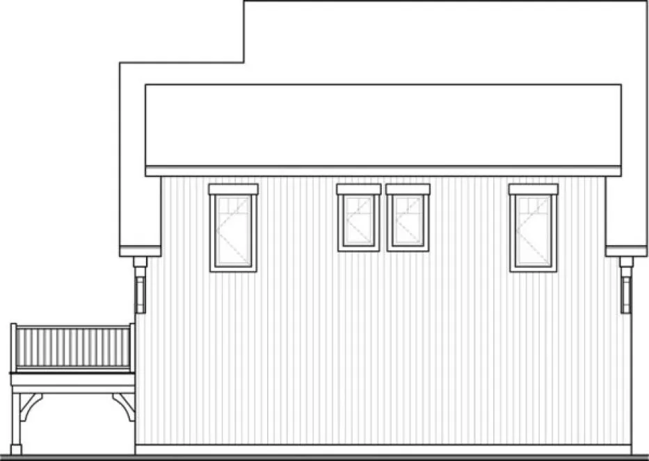 Rear Elevation for House Plan #143393