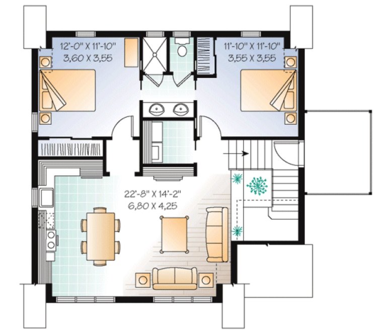 Second Floor Plan for House Plan #143393