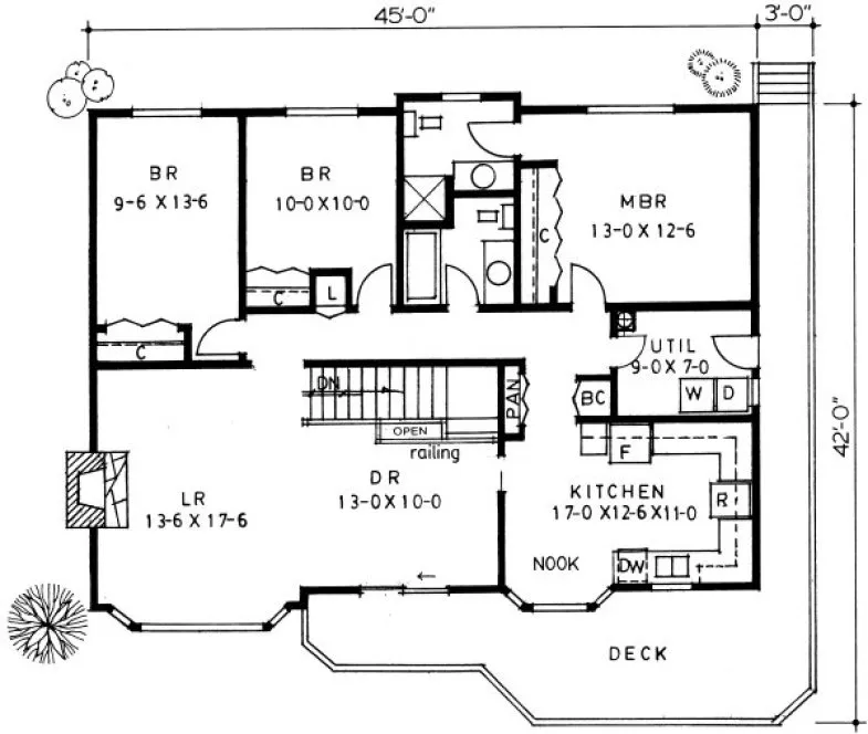 Second Floor Plan for House Plan #220160