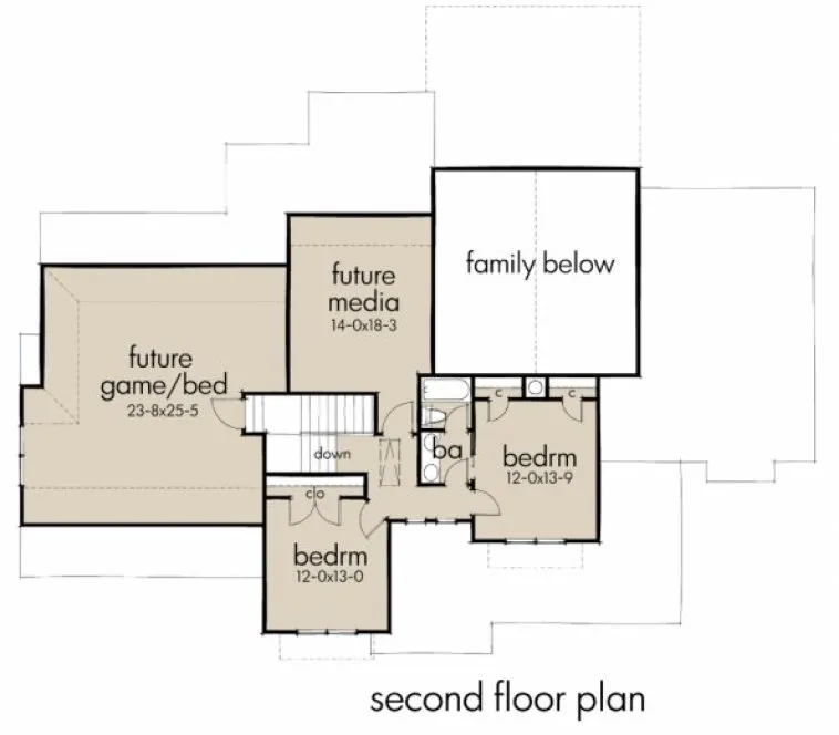 Second Floor Plan for House Plan #645752