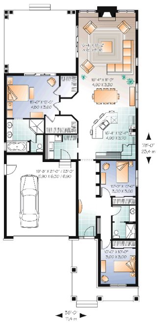 Main Floor Plan for House Plan #140423