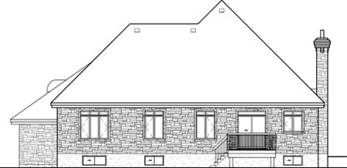 Rear Elevation for House Plan #174902