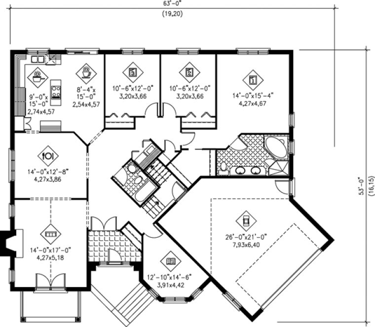Main Floor Plan for House Plan #174902