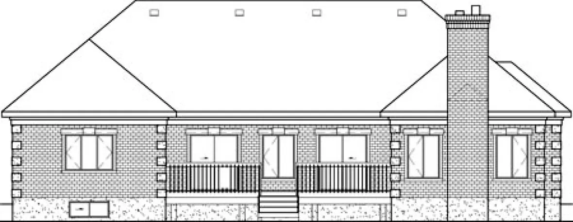 Rear Elevation for House Plan #178811