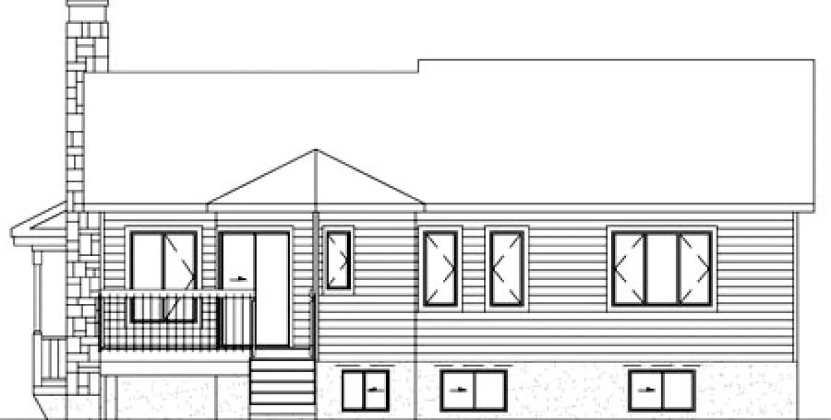 Rear Elevation for House Plan #175563