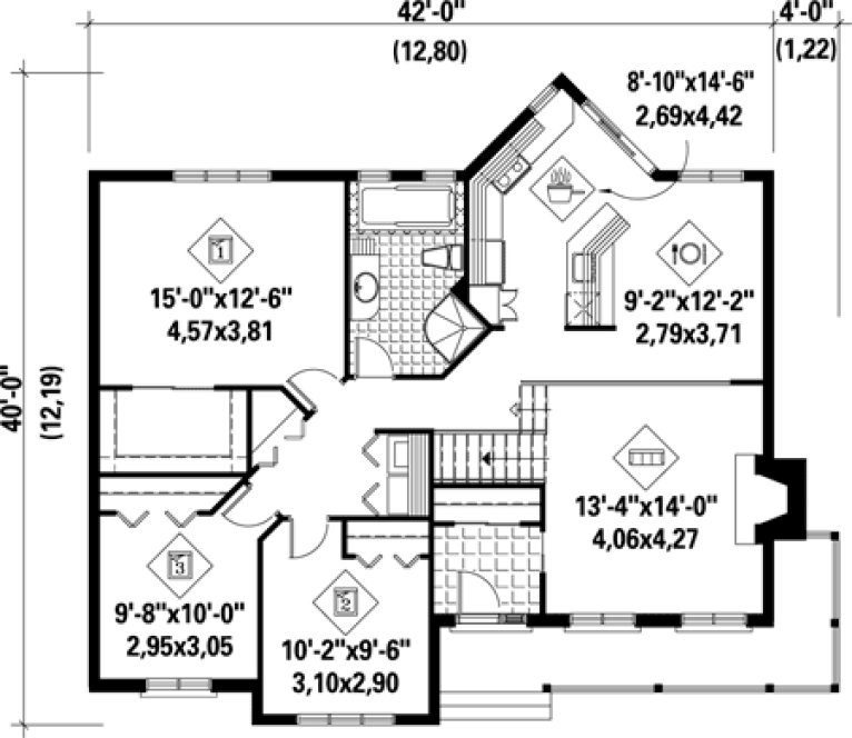Main Floor Plan for House Plan #175563