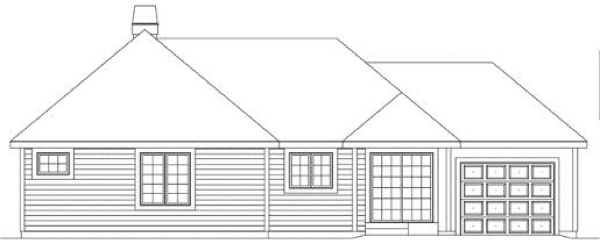 Rear Elevation for House Plan #631231