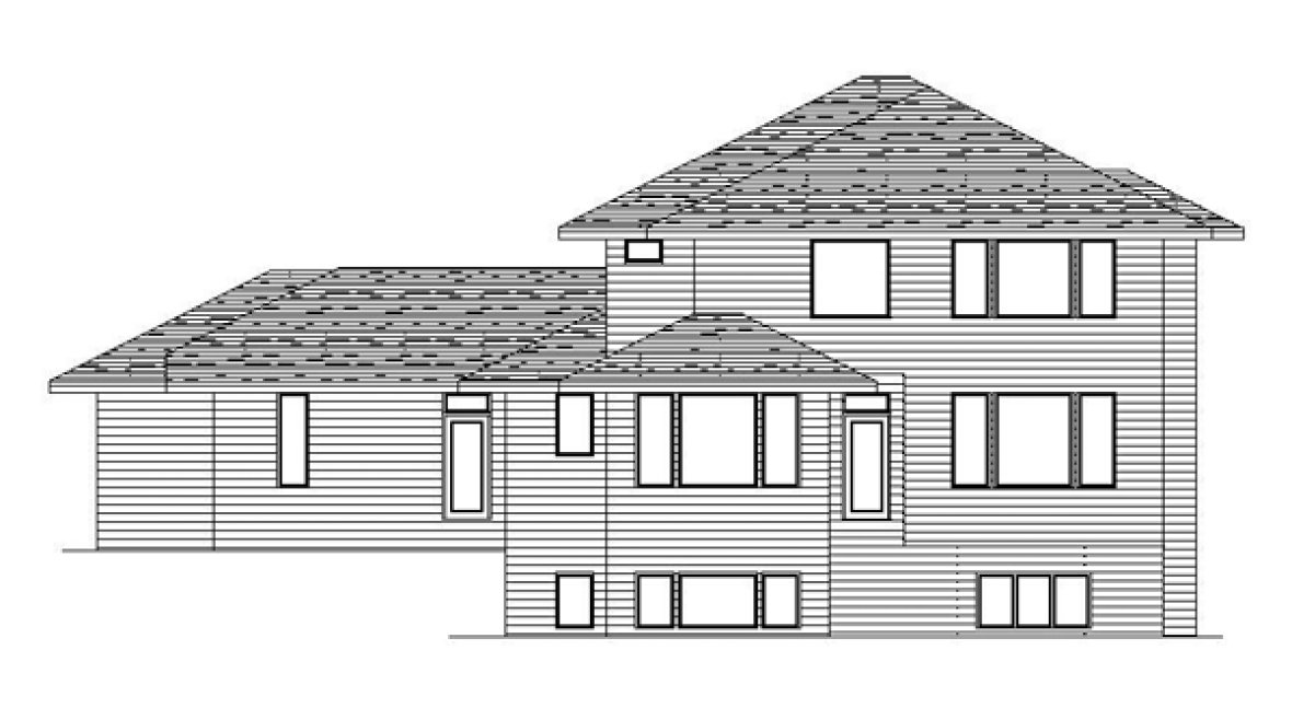 Rear Elevation for House Plan #281182